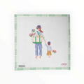 Mother & Child – Brunette with Son needlepoint canvas by Jennifer Vallez Needlepoint, 18 mesh