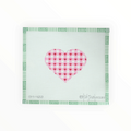 Heart – Pink Gingham w/ Red Hearts needlepoint canvas by Kate Dickerson, 18 mesh