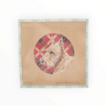 Golden Scottie Plaid Round needlepoint canvas by Liz Goodrick-Dillon, 18 mesh