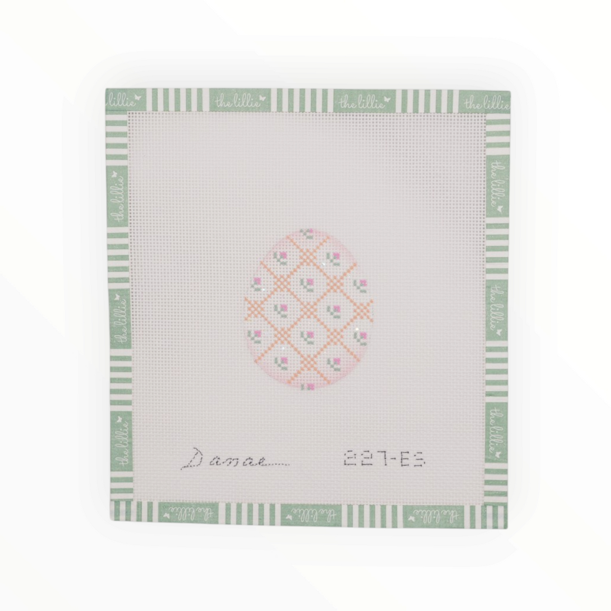 Danae Pink Floral Egg | Needlepoint Canvas