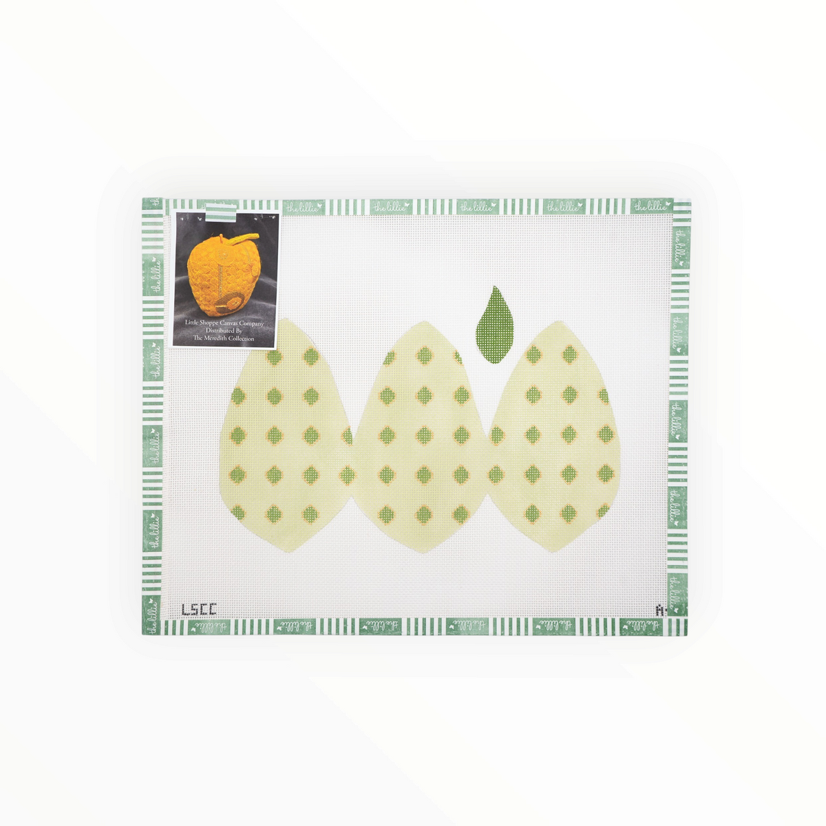 Green Dots Apple | Needlepoint Canvas