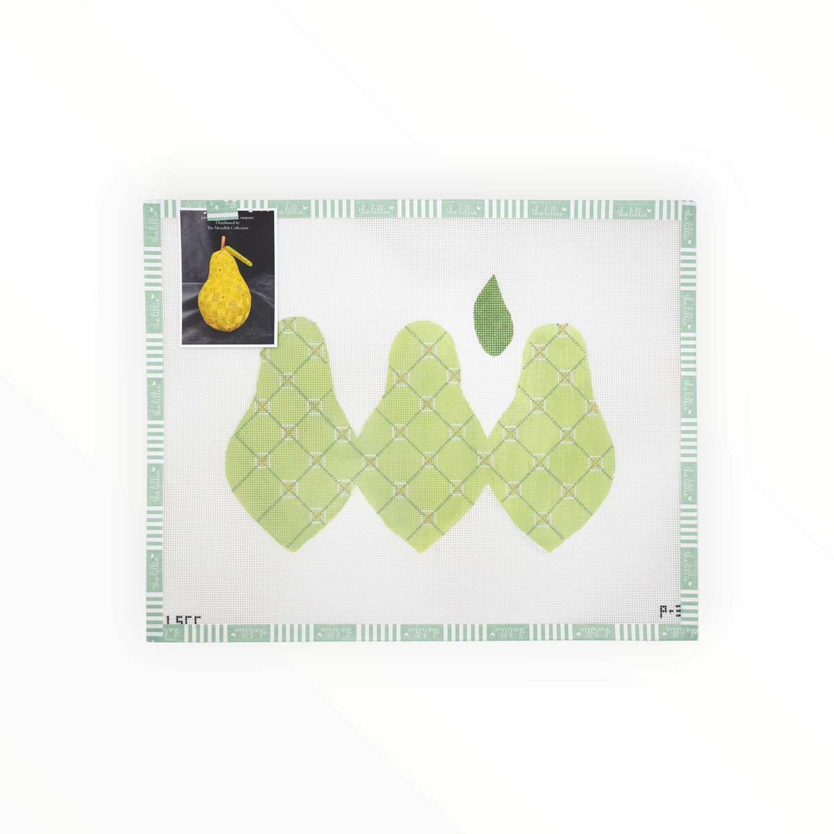 Green Diamond Pear | Needlepoint Canvas
