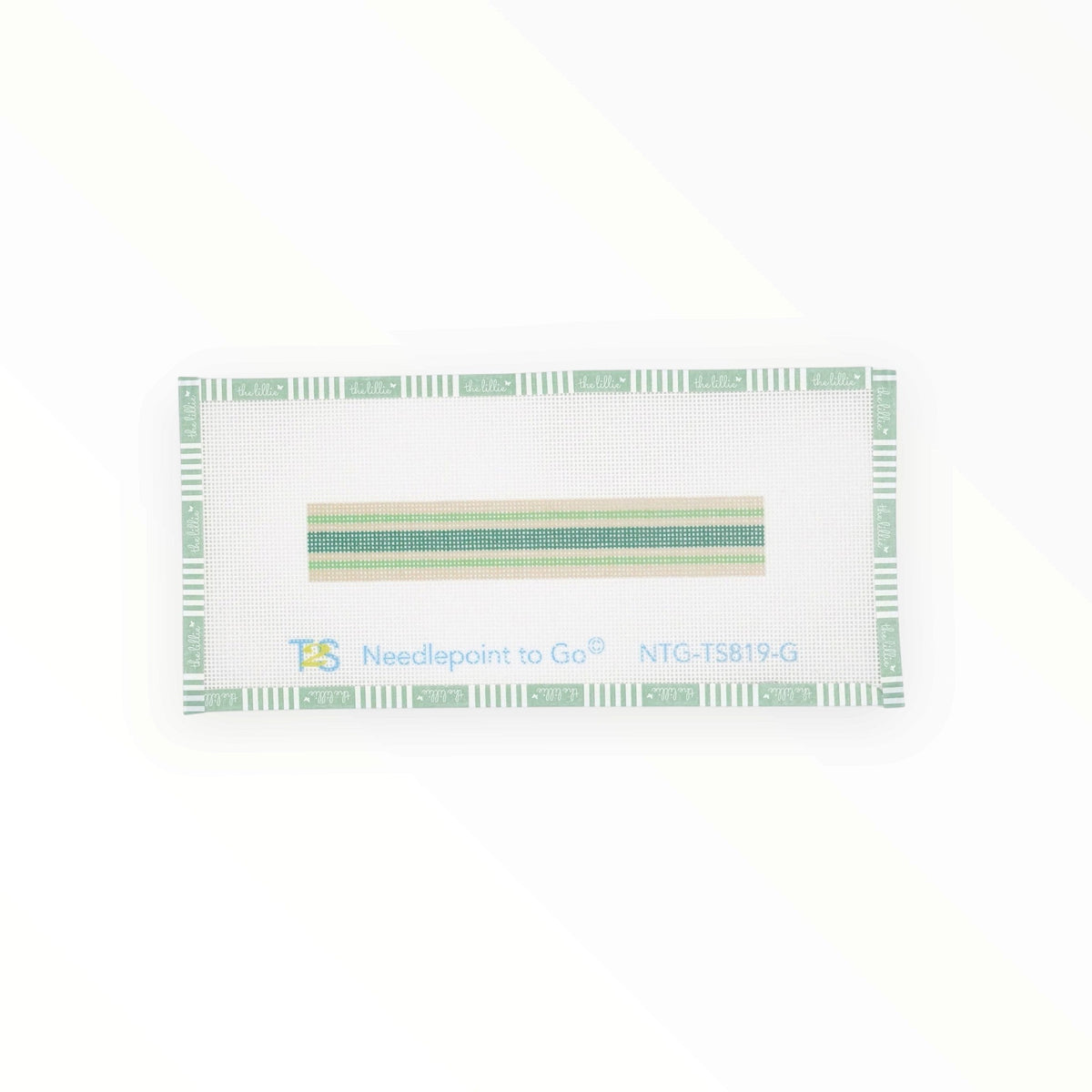 Green Stripe Key Fob | Needlepoint Canvas