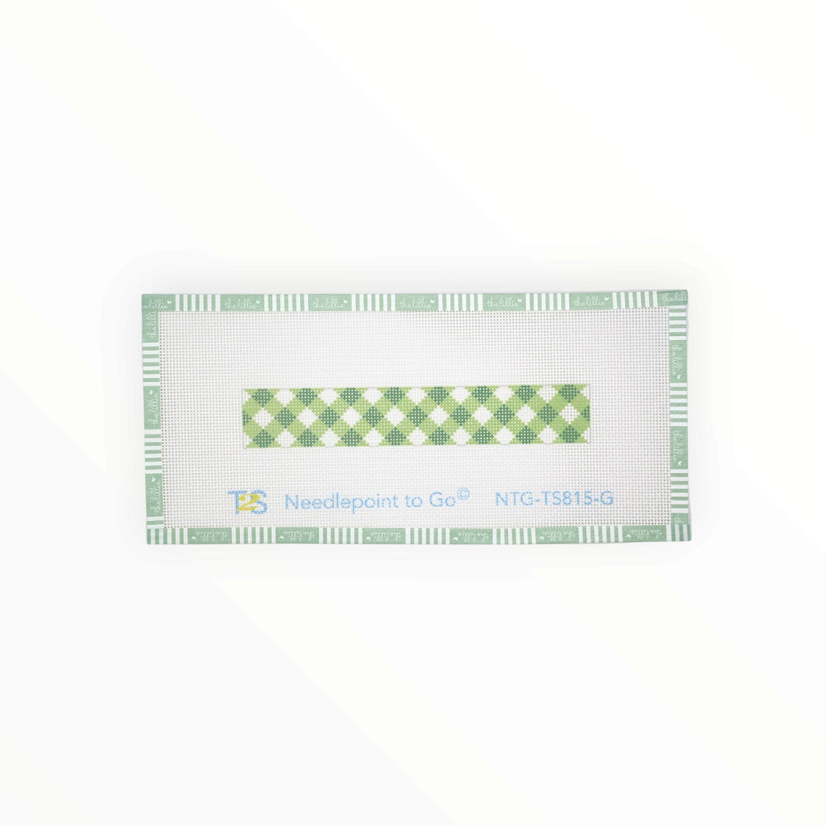 Green Gingham Key Fob | Needlepoint Canvas