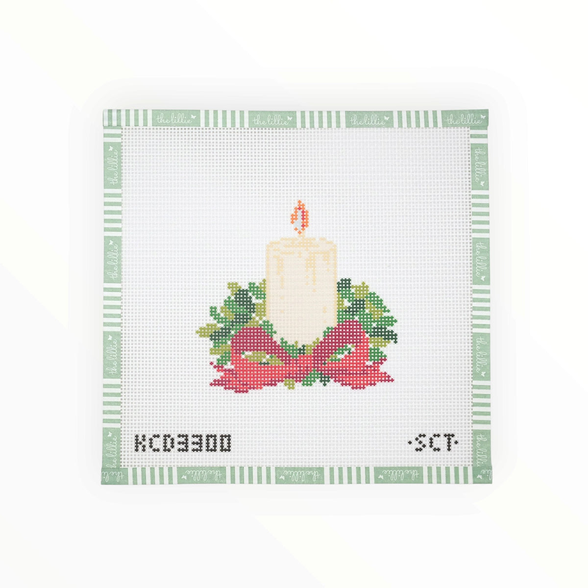 Red Ribbon Bobeche | Needlepoint Canvas