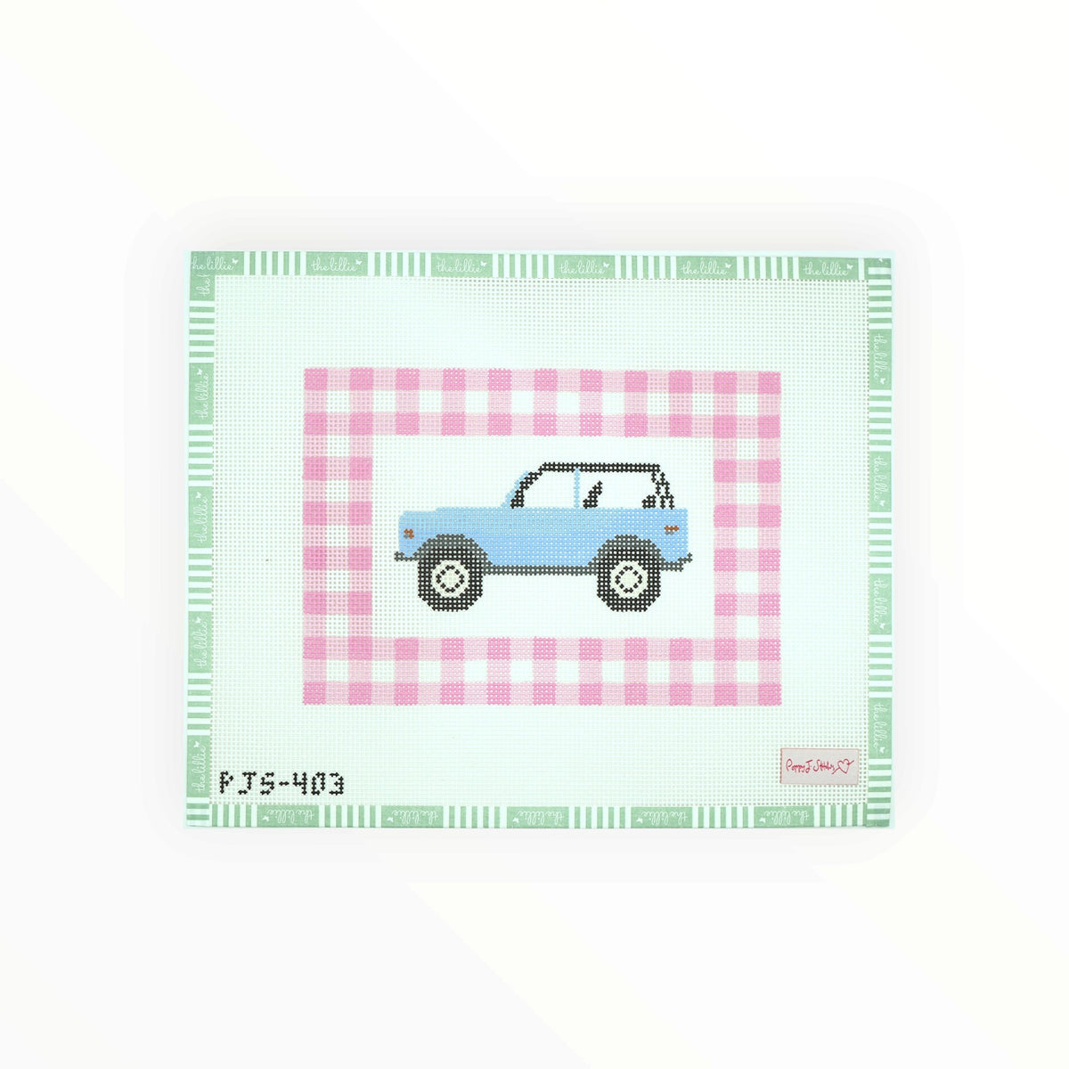 Pink Gingham Bronco | Needlepoint Canvas