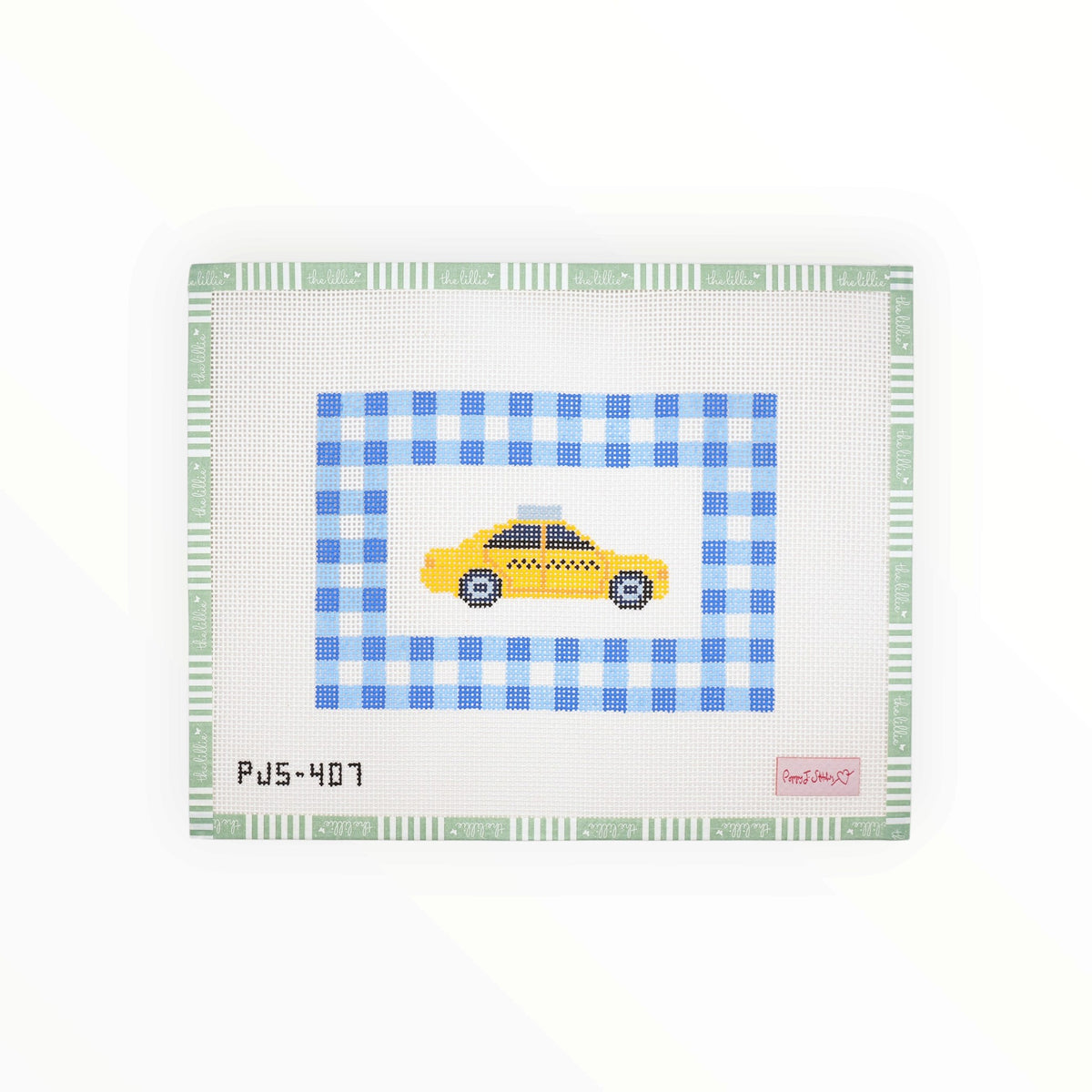 Gingham Taxi | Needlepoint Canvas