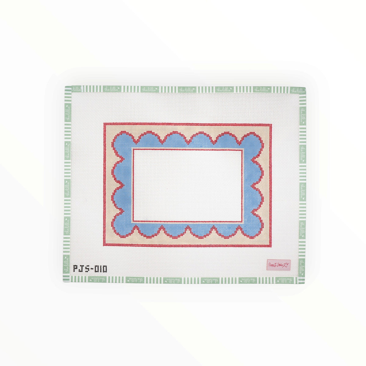 Red Scalloped Frame | Needlepoint Canvas