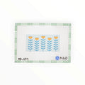 Blue & Gold Block Print Flower - Clutch Insert | Needlepoint Canvas