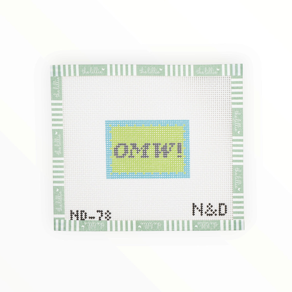 OMW! (On My Way) Luggage Tag Insert | Needlepoint Canvas