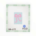 Blue and Pink Bow Luggage Tag Insert | Needlepoint Canvas