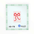 Pink and Red Bow Luggage Tag Insert | Needlepoint Canvas