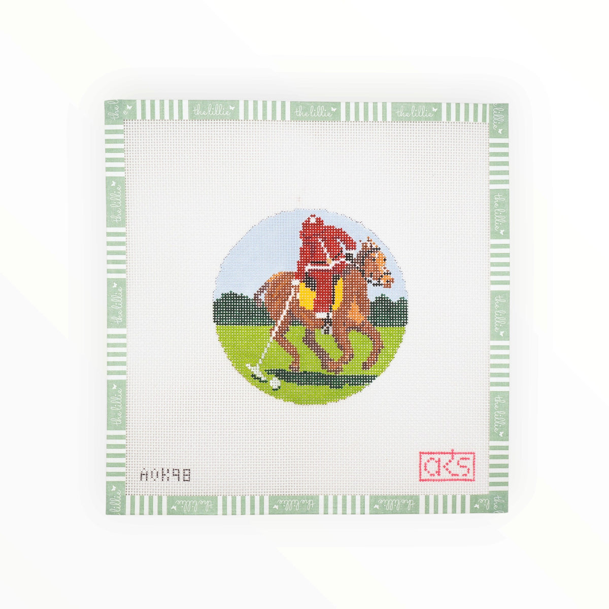 Sporty Santa Ornament – Polo Player | Needlepoint Canvas