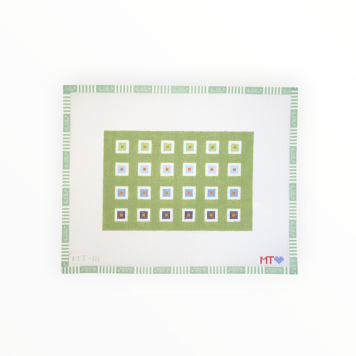 Green Squares Clutch | Needlepoint Canvas
