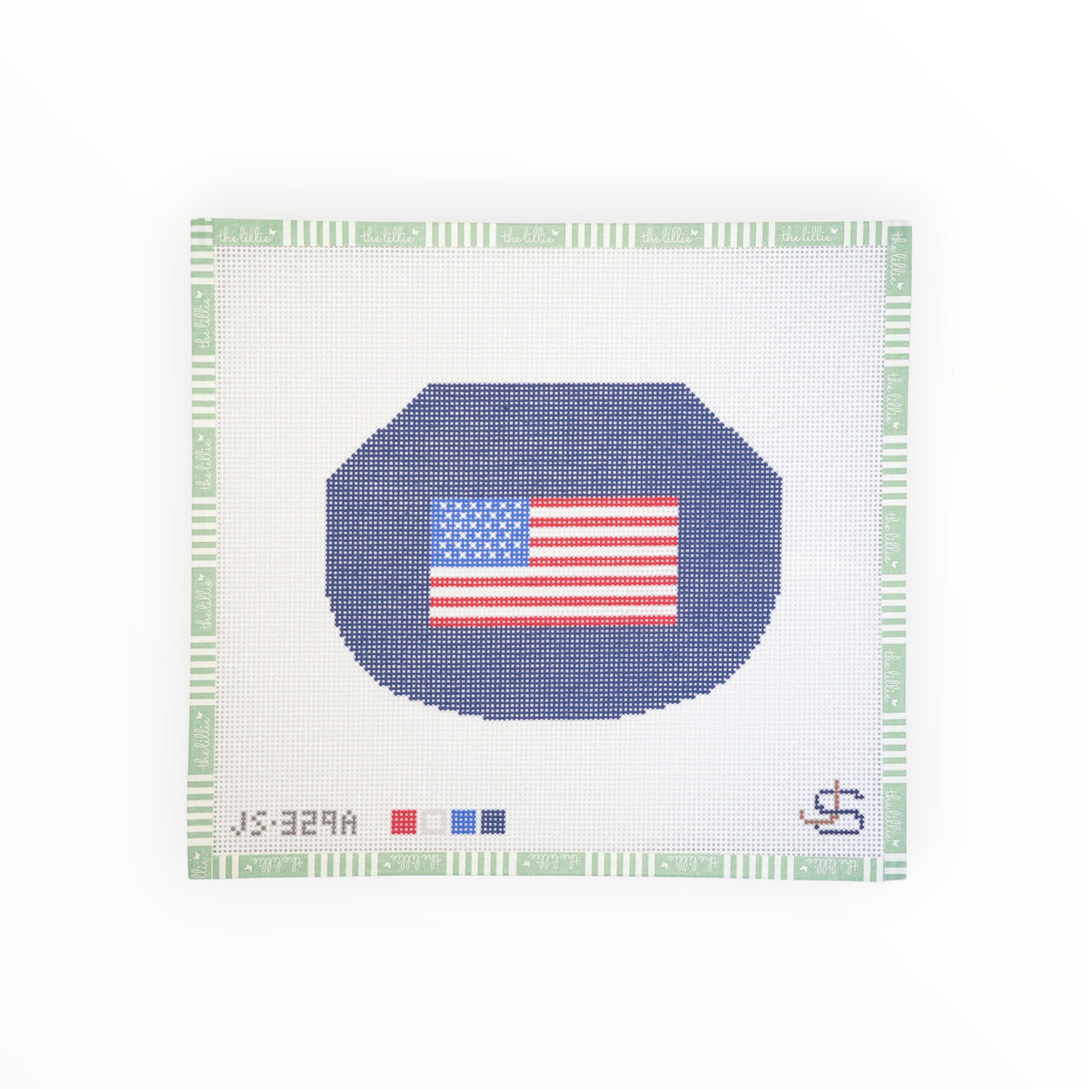 American Flag Kiss Lock Bag | Needlepoint Canvas