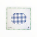 Gingham Kiss Lock Bag – Navy Blue | Needlepoint Canvas
