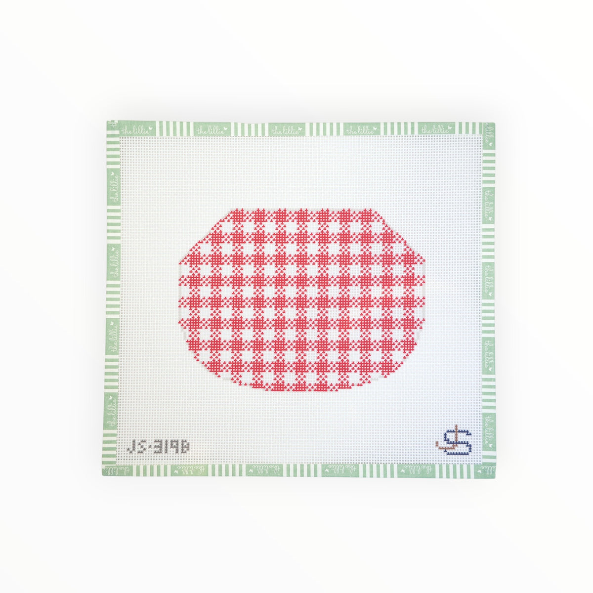 Gingham Kiss Lock Bag – Red | Needlepoint Canvas