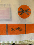 X-Large Hermes Wrapped Box – Orange & Brown | Needlepoint Canvas