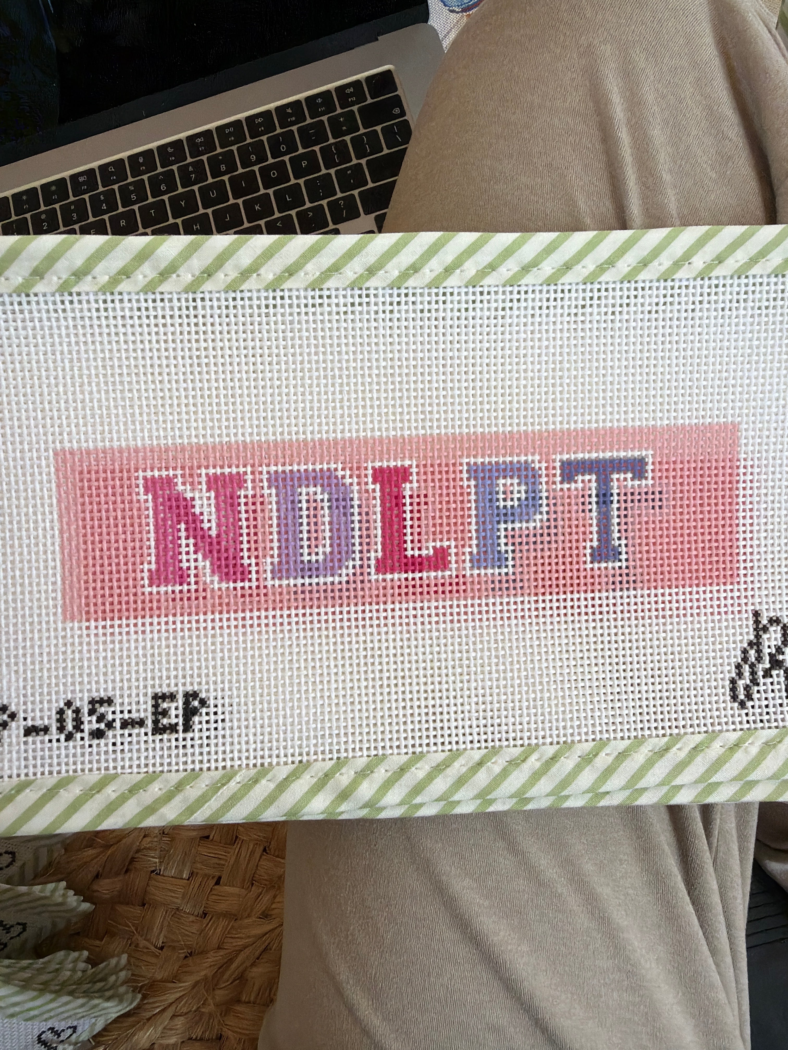 NDLPT Fob – Pink | Needlepoint Canvas