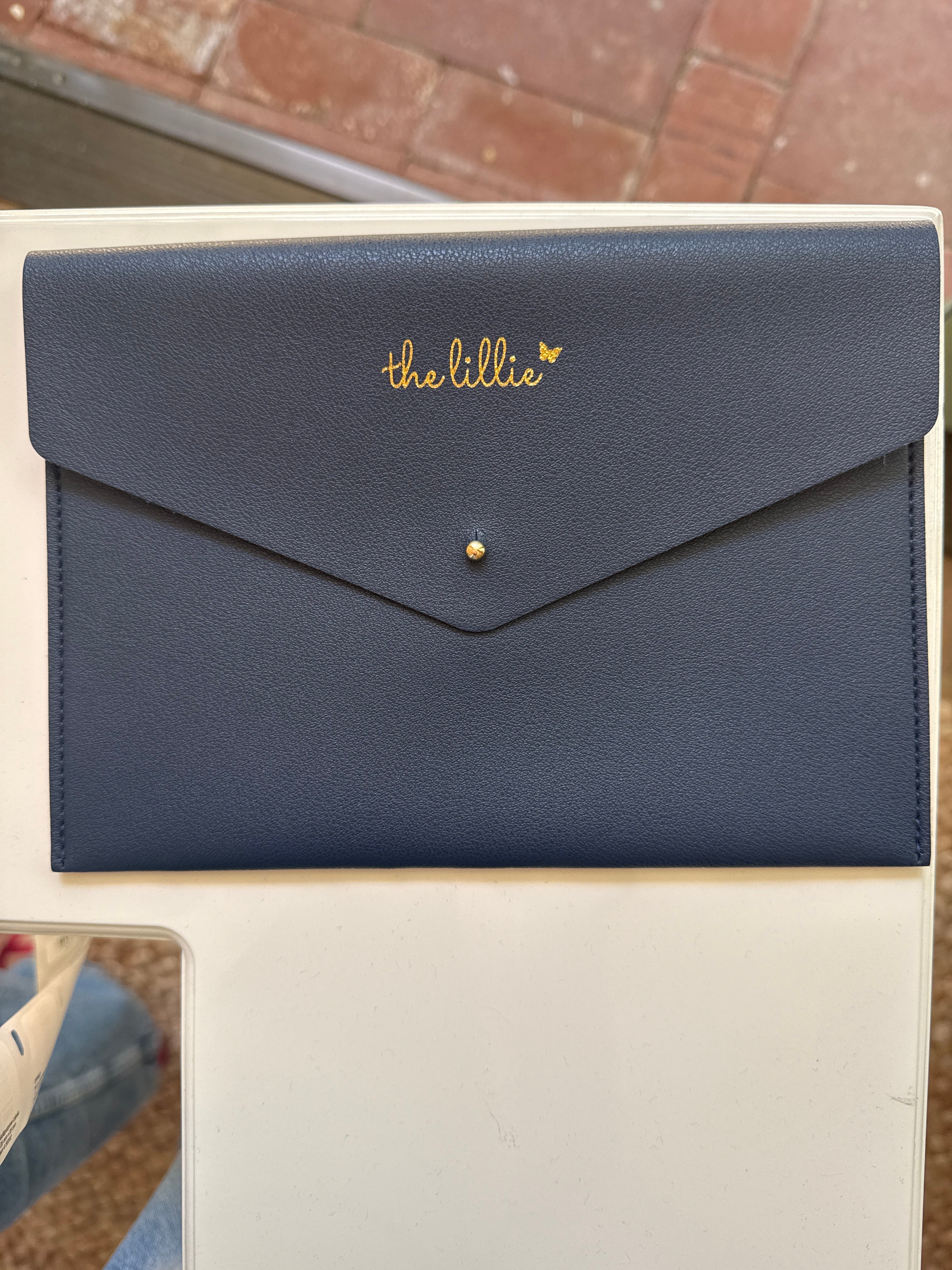 The Lillie Leather Mahj Card Holder - Navy