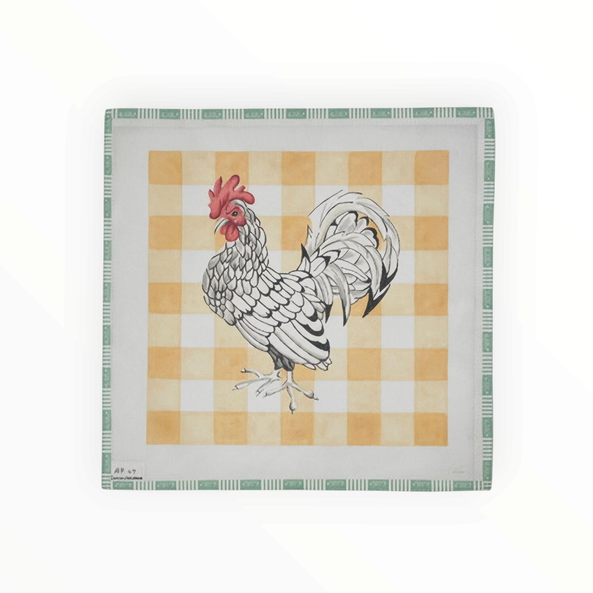 Chicken on Yellow Plaid | Needlepoint Canvas