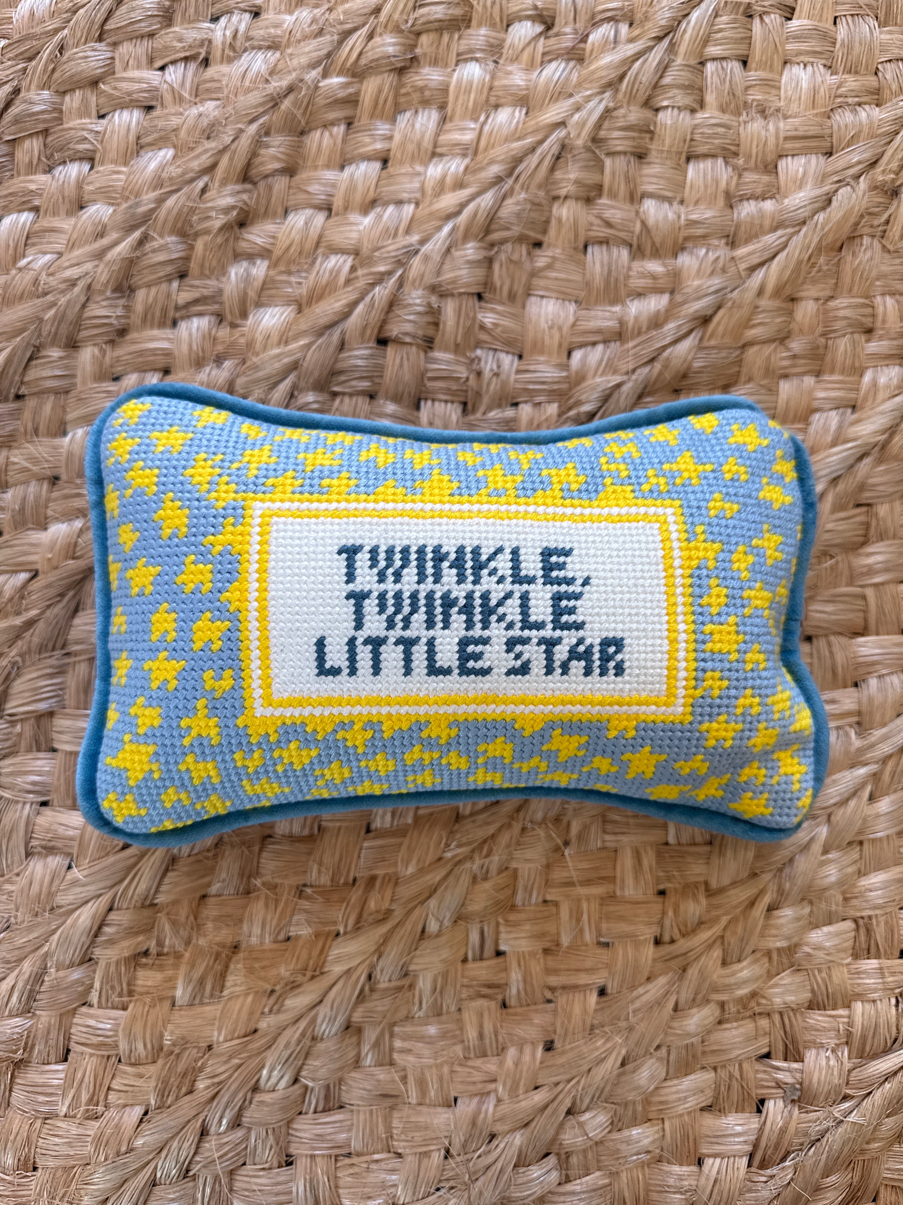 Twinkle Twinkle Mini Needlepoint Pillow