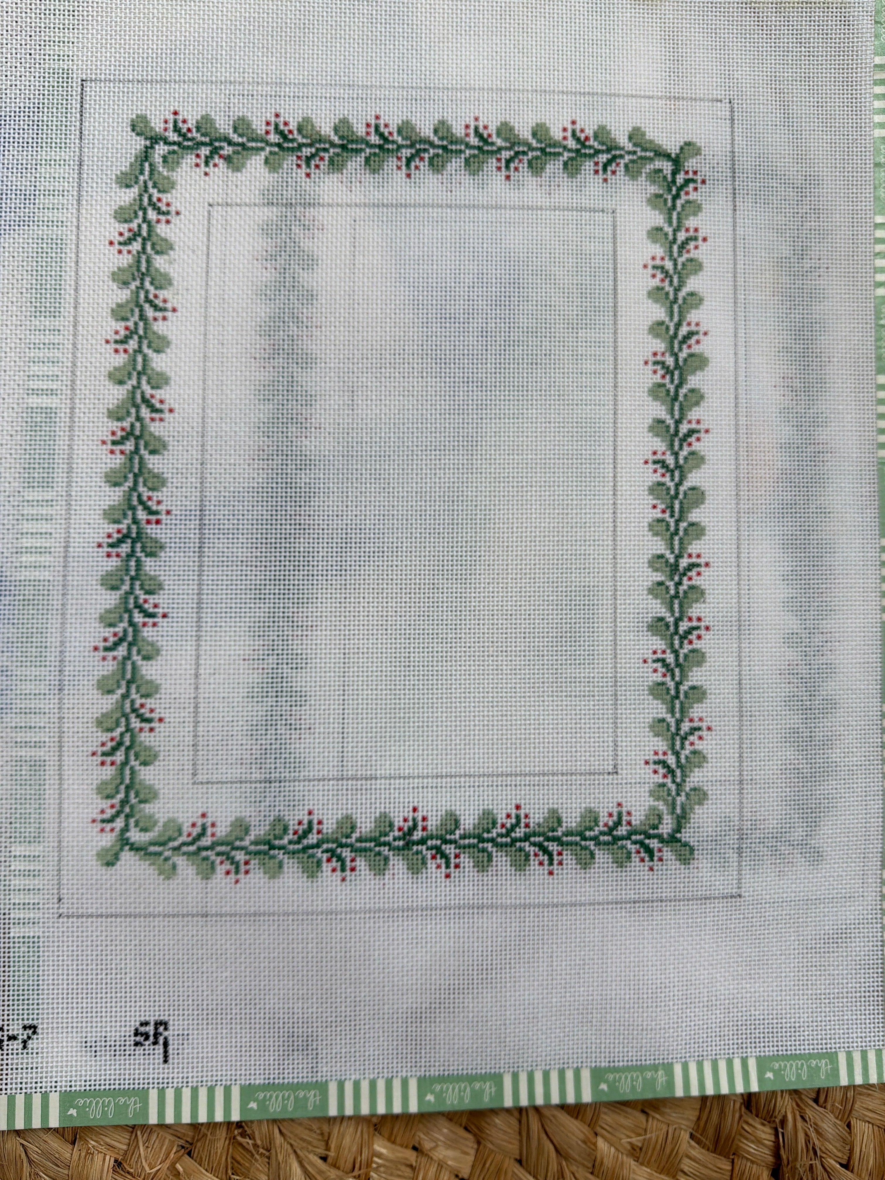 Berry Foliage 5" X 7" Picture Frame | Needlepoint Canvas