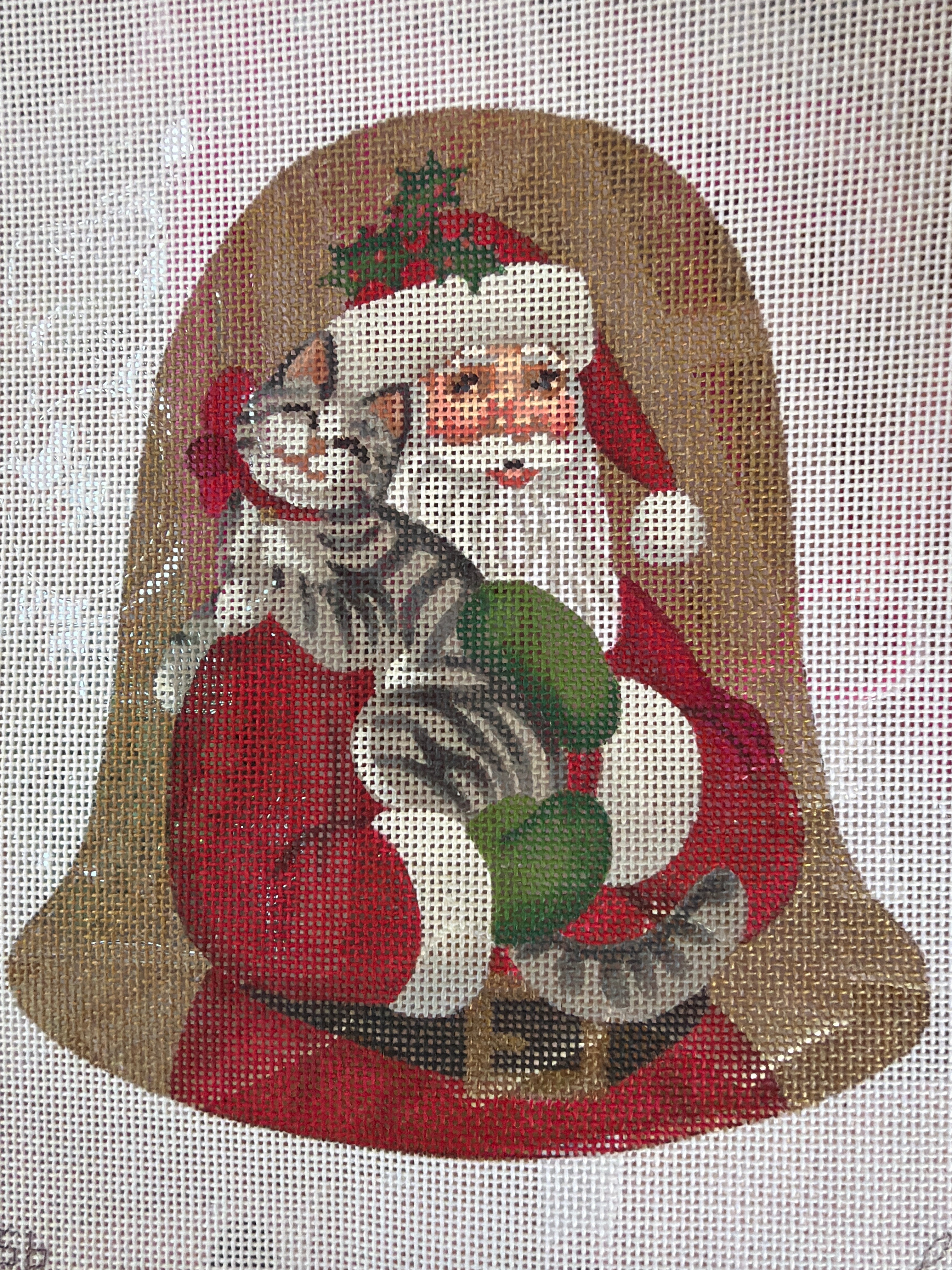 Santa and Kitty | Needlepoint Canvas
