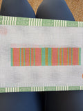 Pink Ticking Needlepoint Fob | Needlepoint Canvas