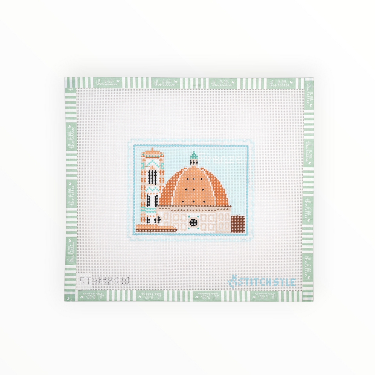 Florence Duomo Travel Stamp needlepoint canvas by Stitch Style
