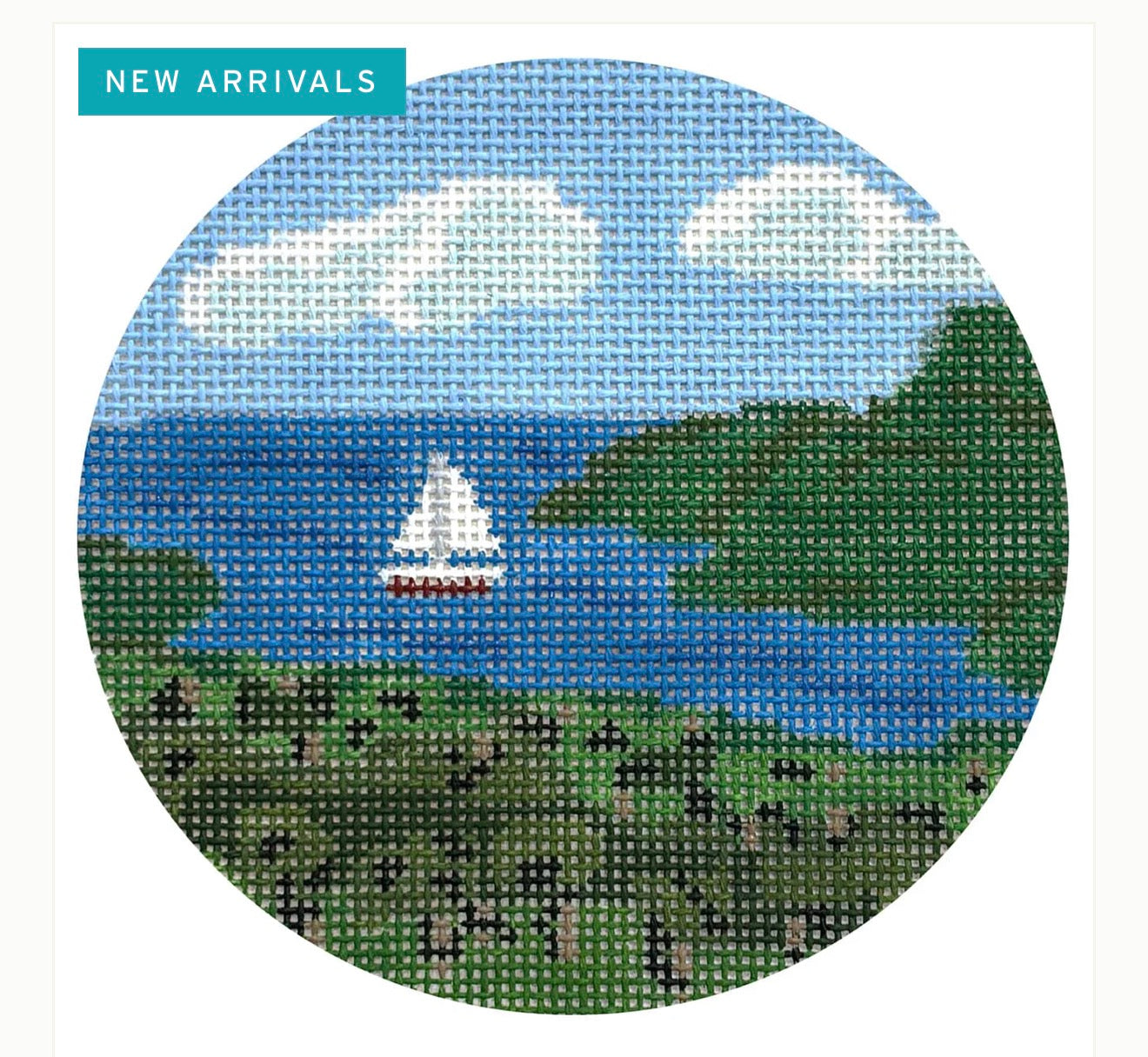 Sailboat Round | Needlepoint Canvas