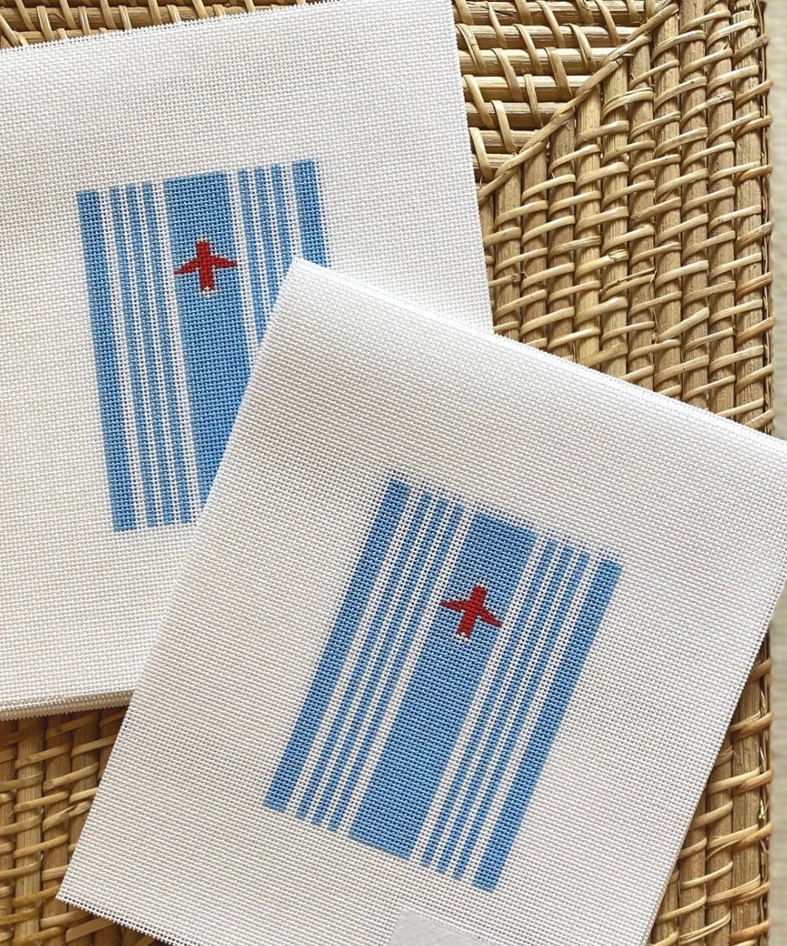 Ticking Passport Cover | Needlepoint Canvas