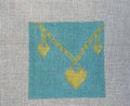 Heart Charm Insert-Blue | Needlepoint Canvas