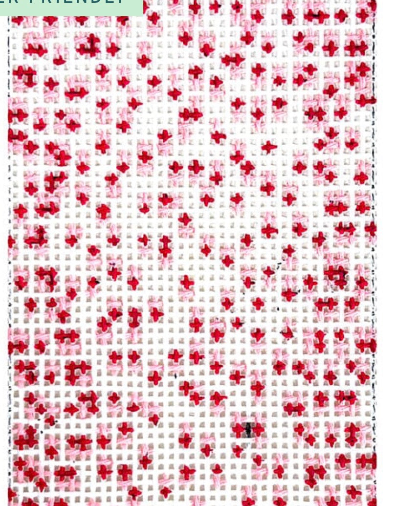 French Dots Insert-Pink | Needlepoint Canvas