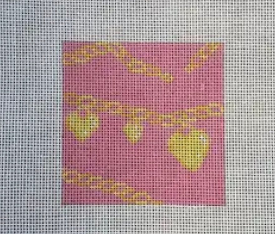 Heart Charm Insert-Pink | Needlepoint Canvas