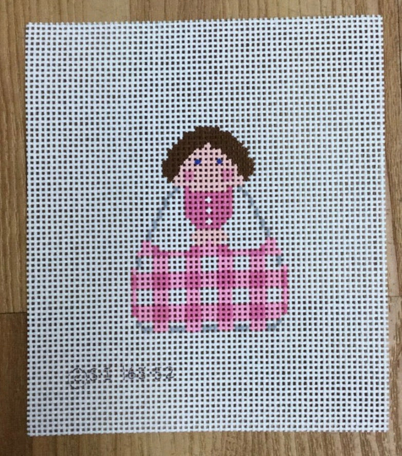 Pink Gingham Angel | Needlepoint Canvas