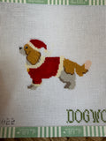 Santa Cavalier King Charles Spaniel | Needlepoint Canvas