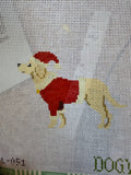 Santa Yellow Lab | Needlepoint Canvas