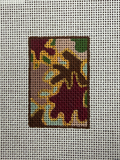 Luggage Tag Fall Leaves needlepoint canvas by Maiden Lane
