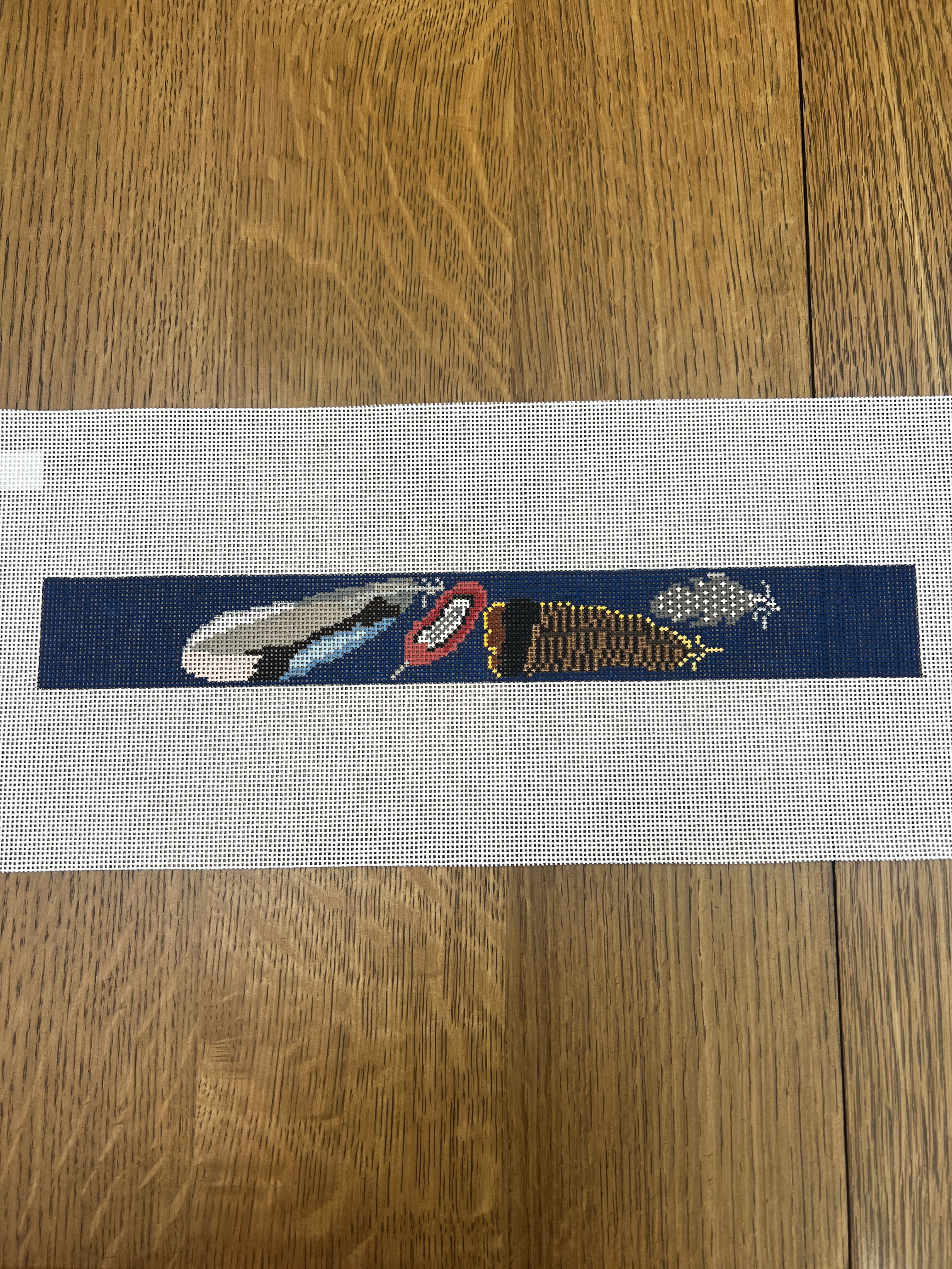 Game Bird Feathers Keyfob needlepoint canvas