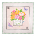 Chanel-Inspired Flowers in No. 5 Bottle & Butterflies – on Blush Pink | Needlepoint Canvas