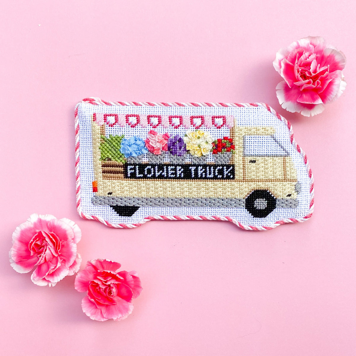 Flower Truck needlepoint canvas by Stitch Style
