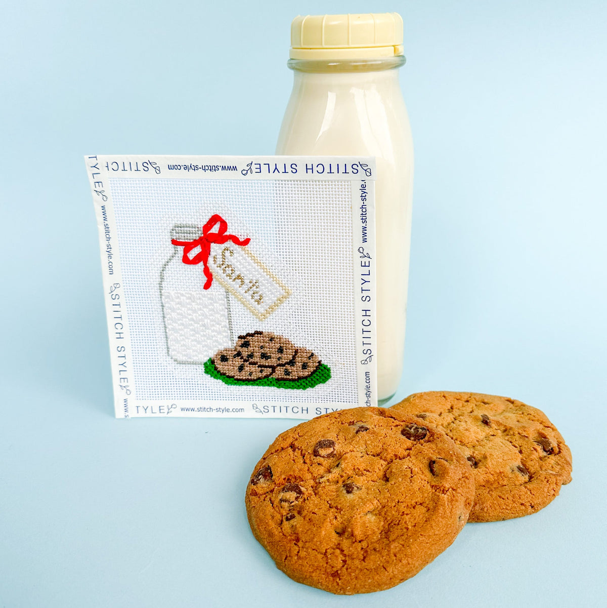 Milk and Cookies for Santa needlepoint canvas by Stitch Style