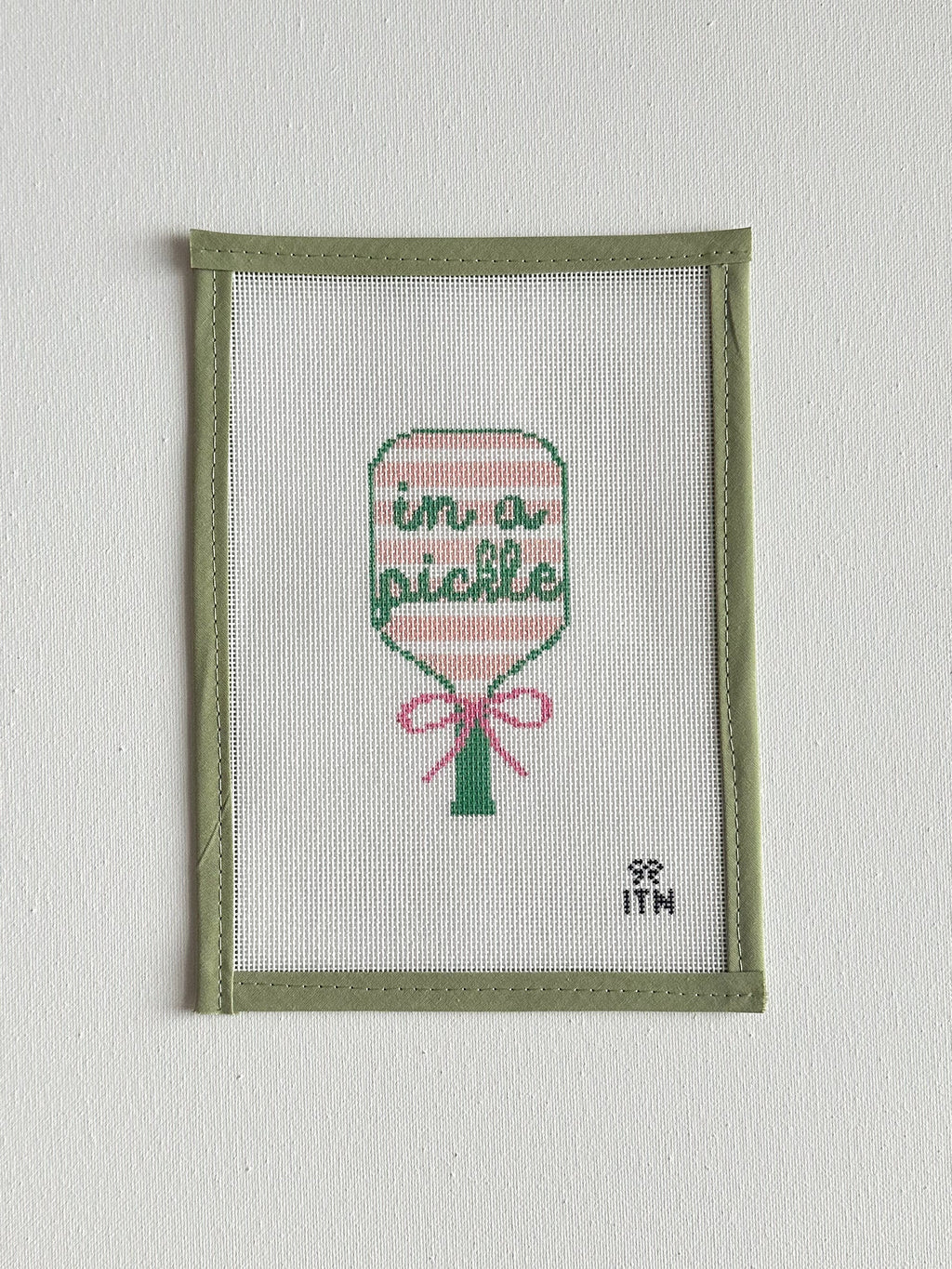 In a Pickle Pickleball Racket needlepoint canvas