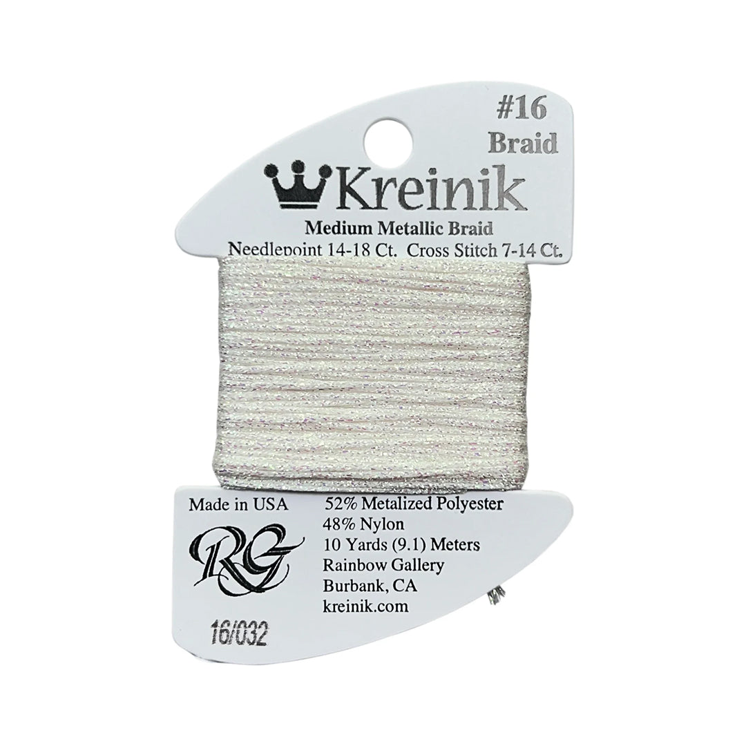 Kreinik Kreinik #4 Very Fine Braid 032 Pearl needlepoint thread