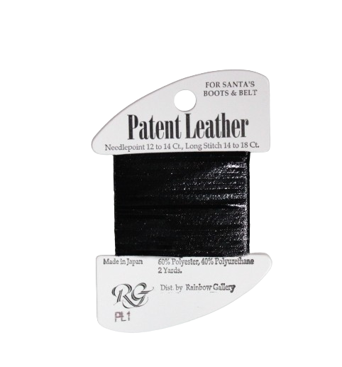 Rainbow Gallery Patent Leather PL1 Black needlepoint thread