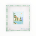 Lake Como Travel Stamp needlepoint canvas by Stitch Style