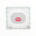 Lips Kiss Lock Bag needlepoint canvas by Jeni Sandberg Needlepoint