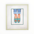 Needlepoint Fox Head Loafers – Teal needlepoint canvas by Kate Dickerson