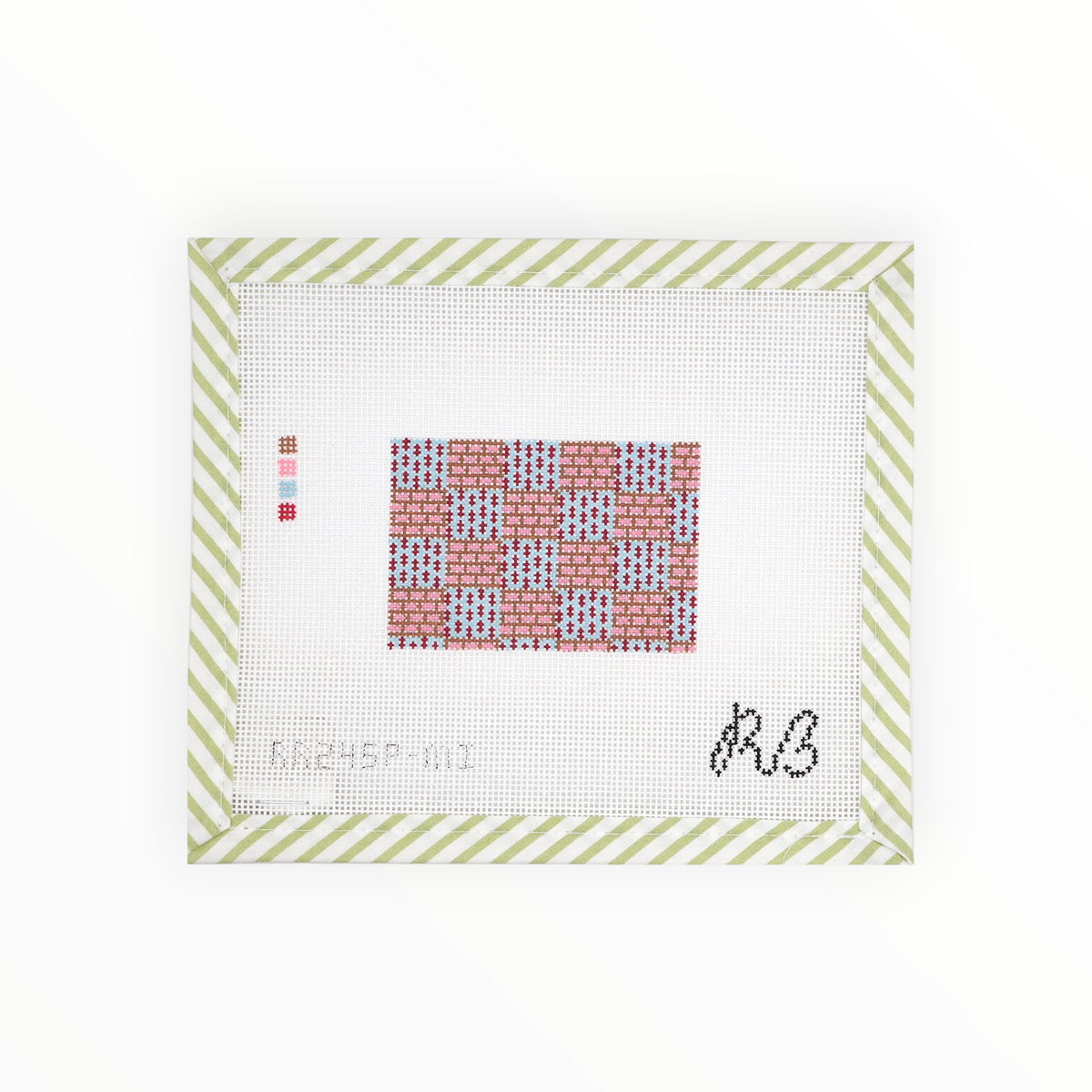 Over & Under Small Pink needlepoint canvas by Rachel Barri Designs